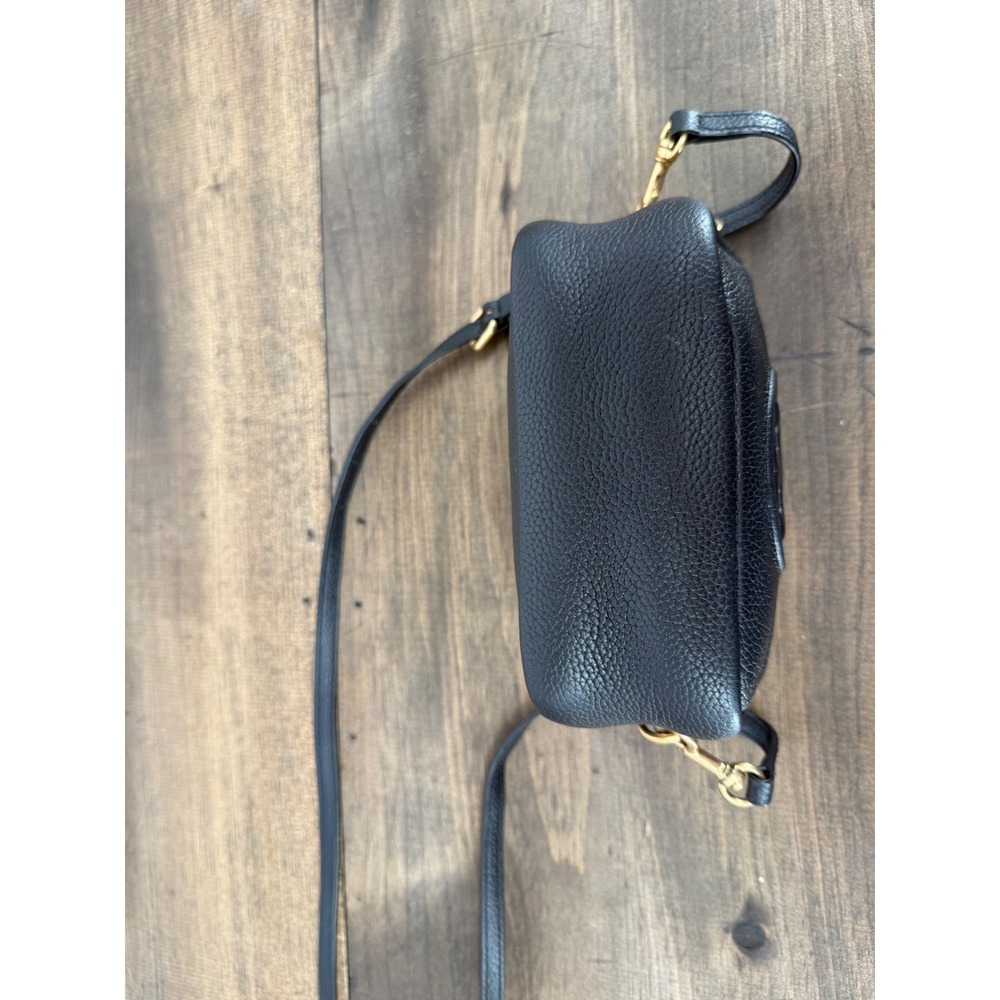 Tory Burch Perry Bombe Mini Bag Black Pebbled Leather Crossbody Camera Bag - Picture 12 of 15